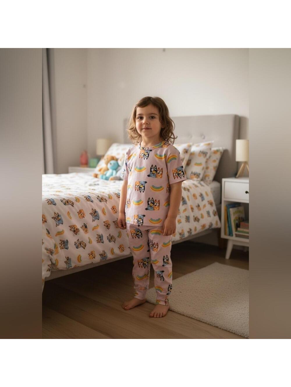 Disney Bluey Bingo Toddler Girls 2 Piece PJs Flame Resistant Pajama Set Size 4T